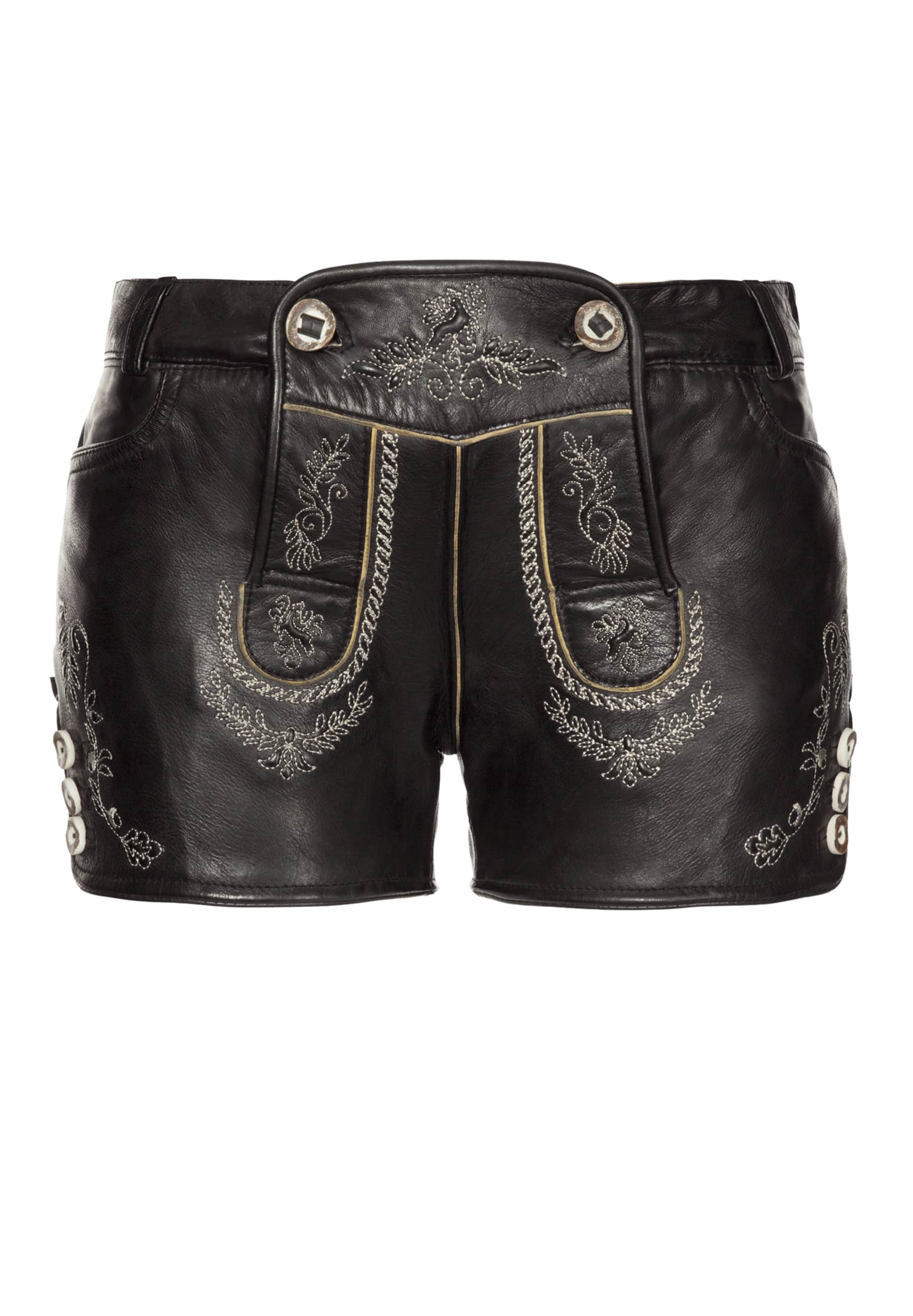 Kurze Damenlederhose schwarz